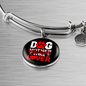 Dog Mother Wine Lover Red White Bracelet Stainless Steel or 18k Gold Circle Bangle-Express Your Love Gifts
