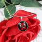 Dog Mother Wine Lover Red White Circle Necklace Stainless Steel or 18k Gold 18-22"-Express Your Love Gifts