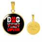 Dog Mother Wine Lover Red White Circle Necklace Stainless Steel or 18k Gold 18-22"-Express Your Love Gifts