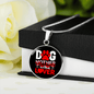 Dog Mother Wine Lover Red White Circle Necklace Stainless Steel or 18k Gold 18-22"-Express Your Love Gifts