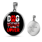 Dog Mother Wine Lover Red White Circle Necklace Stainless Steel or 18k Gold 18-22"-Express Your Love Gifts