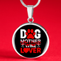 Dog Mother Wine Lover Red White Circle Necklace Stainless Steel or 18k Gold 18-22"-Express Your Love Gifts
