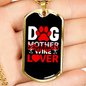 Dog Mother Wine Lover Red White Necklace Stainless Steel or 18k Gold Dog Tag 24" Chain-Express Your Love Gifts