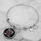 Dog Mother Wine Lover White Pink Bracelet Stainless Steel or 18k Gold Circle Bangle-Express Your Love Gifts