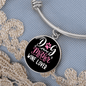 Dog Mother Wine Lover White Pink Bracelet Stainless Steel or 18k Gold Circle Bangle-Express Your Love Gifts