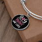 Dog Mother Wine Lover White Pink Bracelet Stainless Steel or 18k Gold Circle Bangle-Express Your Love Gifts