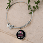 Dog Mother Wine Lover White Pink Bracelet Stainless Steel or 18k Gold Circle Bangle-Express Your Love Gifts