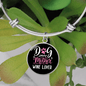 Dog Mother Wine Lover White Pink Bracelet Stainless Steel or 18k Gold Circle Bangle-Express Your Love Gifts