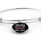 Dog Mother Wine Lover White Pink Bracelet Stainless Steel or 18k Gold Circle Bangle-Express Your Love Gifts