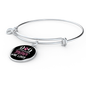 Dog Mother Wine Lover White Pink Bracelet Stainless Steel or 18k Gold Circle Bangle-Express Your Love Gifts