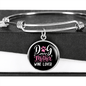 Dog Mother Wine Lover White Pink Bracelet Stainless Steel or 18k Gold Circle Bangle-Express Your Love Gifts