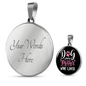 Dog Mother Wine Lover White Pink Circle Necklace Stainless Steel or 18k Gold 18-22"-Express Your Love Gifts
