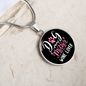 Dog Mother Wine Lover White Pink Circle Necklace Stainless Steel or 18k Gold 18-22"-Express Your Love Gifts