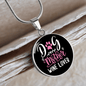 Dog Mother Wine Lover White Pink Circle Necklace Stainless Steel or 18k Gold 18-22"-Express Your Love Gifts