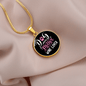 Dog Mother Wine Lover White Pink Circle Necklace Stainless Steel or 18k Gold 18-22"-Express Your Love Gifts