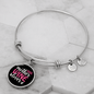 Dog Mother Wine Lover White Red Bracelet Stainless Steel or 18k Gold Circle Bangle-Express Your Love Gifts