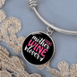 Dog Mother Wine Lover White Red Bracelet Stainless Steel or 18k Gold Circle Bangle-Express Your Love Gifts