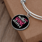 Dog Mother Wine Lover White Red Bracelet Stainless Steel or 18k Gold Circle Bangle-Express Your Love Gifts