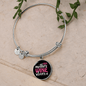 Dog Mother Wine Lover White Red Bracelet Stainless Steel or 18k Gold Circle Bangle-Express Your Love Gifts