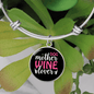 Dog Mother Wine Lover White Red Bracelet Stainless Steel or 18k Gold Circle Bangle-Express Your Love Gifts