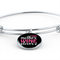 Dog Mother Wine Lover White Red Bracelet Stainless Steel or 18k Gold Circle Bangle-Express Your Love Gifts