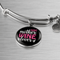 Dog Mother Wine Lover White Red Bracelet Stainless Steel or 18k Gold Circle Bangle-Express Your Love Gifts