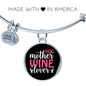 Dog Mother Wine Lover White Red Bracelet Stainless Steel or 18k Gold Circle Bangle-Express Your Love Gifts