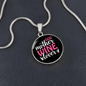 Dog Mother Wine Lover White Red Circle Necklace Stainless Steel or 18k Gold 18-22"-Express Your Love Gifts