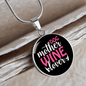 Dog Mother Wine Lover White Red Circle Necklace Stainless Steel or 18k Gold 18-22"-Express Your Love Gifts
