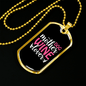 Dog Mother Wine Lover White Red Necklace Stainless Steel or 18k Gold Dog Tag 24" Chain-Express Your Love Gifts