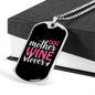 Dog Mother Wine Lover White Red Necklace Stainless Steel or 18k Gold Dog Tag 24" Chain-Express Your Love Gifts