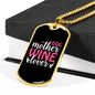 Dog Mother Wine Lover White Red Necklace Stainless Steel or 18k Gold Dog Tag 24" Chain-Express Your Love Gifts