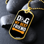 Dog My Best Friend Bone Necklace Stainless Steel or 18k Gold Dog Tag 24" Chain-Express Your Love Gifts