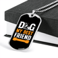 Dog My Best Friend Bone Necklace Stainless Steel or 18k Gold Dog Tag 24" Chain-Express Your Love Gifts