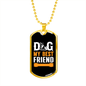 Dog My Best Friend Bone Necklace Stainless Steel or 18k Gold Dog Tag 24" Chain-Express Your Love Gifts