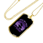 Dog My Best Friend Purple Necklace Stainless Steel or 18k Gold Dog Tag 24" Chain-Express Your Love Gifts
