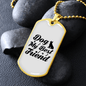 Dog My Best Friend White Necklace Stainless Steel or 18k Gold Dog Tag 24" Chain-Express Your Love Gifts