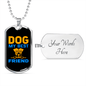 Dog My Bestfriend Necklace Stainless Steel or 18k Gold Dog Tag 24" Chain-Express Your Love Gifts