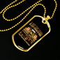 Dog Obedience Loyalty Brown Necklace Stainless Steel or 18k Gold Dog Tag 24" Chain-Express Your Love Gifts