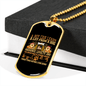 Dog Obedience Loyalty Brown Necklace Stainless Steel or 18k Gold Dog Tag 24" Chain-Express Your Love Gifts