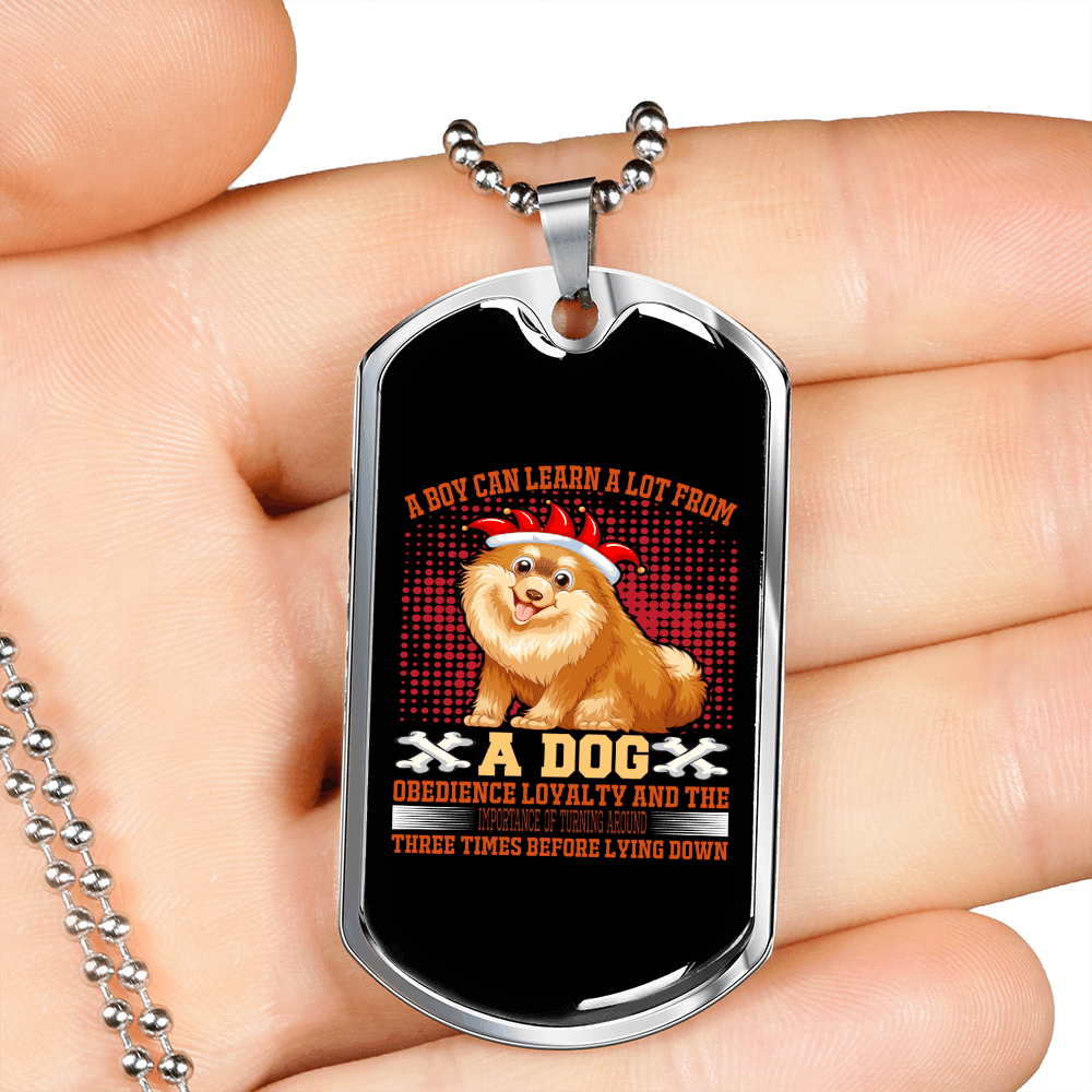 Dog Obedience Loyalty Necklace Stainless Steel or 18k Gold Dog Tag 24" Chain-Express Your Love Gifts
