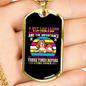 Dog Obedience Loyalty Pink Necklace Stainless Steel or 18k Gold Dog Tag 24" Chain-Express Your Love Gifts