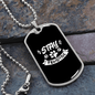 Dog Pawsitive White Necklace Stainless Steel or 18k Gold Dog Tag 24" Chain-Express Your Love Gifts