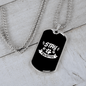 Dog Pawsitive White Necklace Stainless Steel or 18k Gold Dog Tag 24" Chain-Express Your Love Gifts