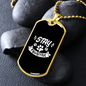 Dog Pawsitive White Necklace Stainless Steel or 18k Gold Dog Tag 24" Chain-Express Your Love Gifts