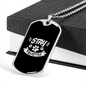 Dog Pawsitive White Necklace Stainless Steel or 18k Gold Dog Tag 24" Chain-Express Your Love Gifts