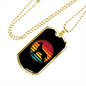 Dog Retro Vintage Necklace Stainless Steel or 18k Gold Dog Tag 24" Chain-Express Your Love Gifts