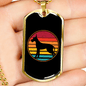 Dog Retro Vintage Necklace Stainless Steel or 18k Gold Dog Tag 24" Chain-Express Your Love Gifts