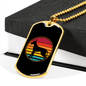 Dog Retro Vintage Necklace Stainless Steel or 18k Gold Dog Tag 24" Chain-Express Your Love Gifts
