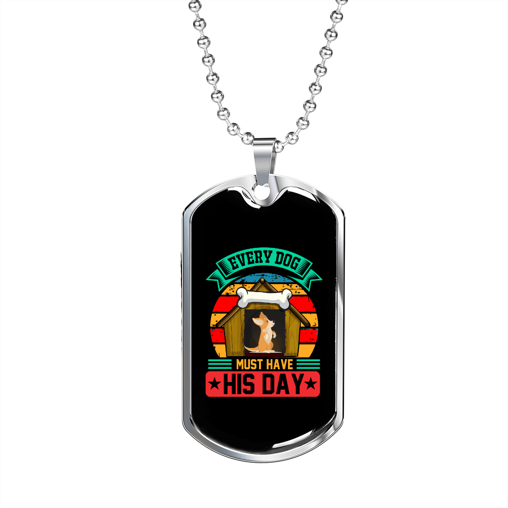 Dog's Day Dog House Necklace Stainless Steel or 18k Gold Dog Tag 24" Chain-Express Your Love Gifts